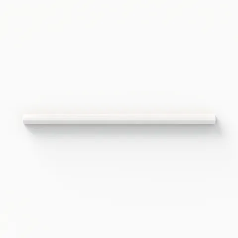 Glossy pearl white pencil liner tile, perfect for sleek trim details or creating a polished and timeless look