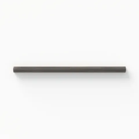 Glossy smoke gray pencil liner tile, perfect for sleek and modern edge detailing in any design