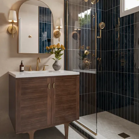 Jaden 2.5 x 16 Glossy Ceramic Tile in Navy