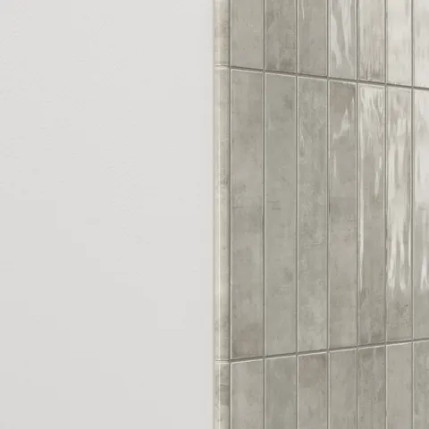 Jaden 0.75 x 16 Glossy Ceramic Bullnose Tile in Tender Gray