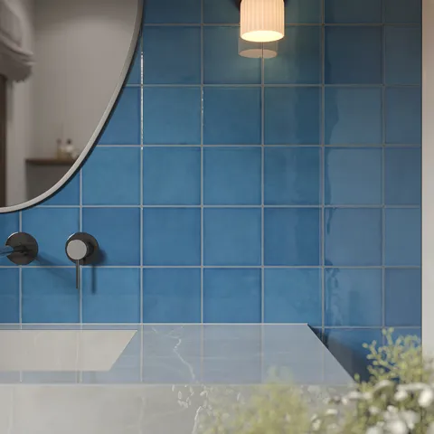 Mikayla 5 x 5 Glossy Ceramic Tile in Cerulean