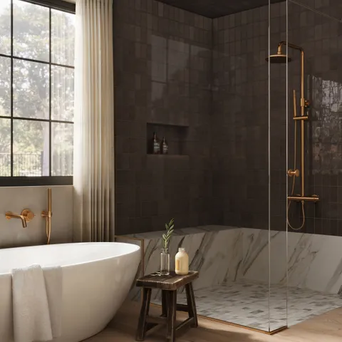 Mikayla 2.5 x 5 Glossy Ceramic Tile in Espresso