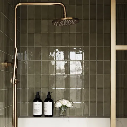 Mikayla 2.5 x 5 Glossy Ceramic Tile in Olive