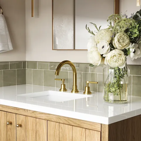 Mikayla 2.5 x 5 Bullnose Glossy Ceramic Tile in Olive