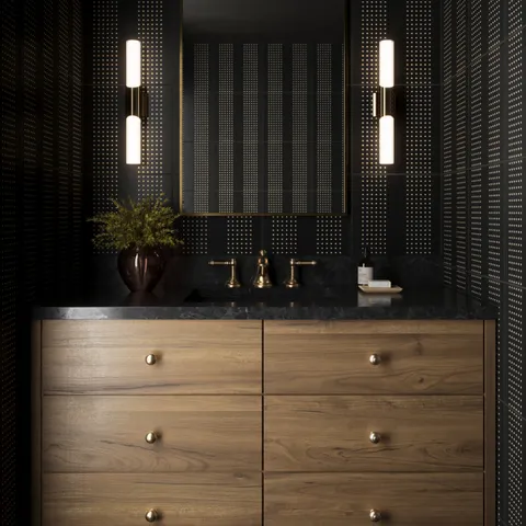 Kira 12 x 12 Satin Ceramic Tile in Striped Dots Black