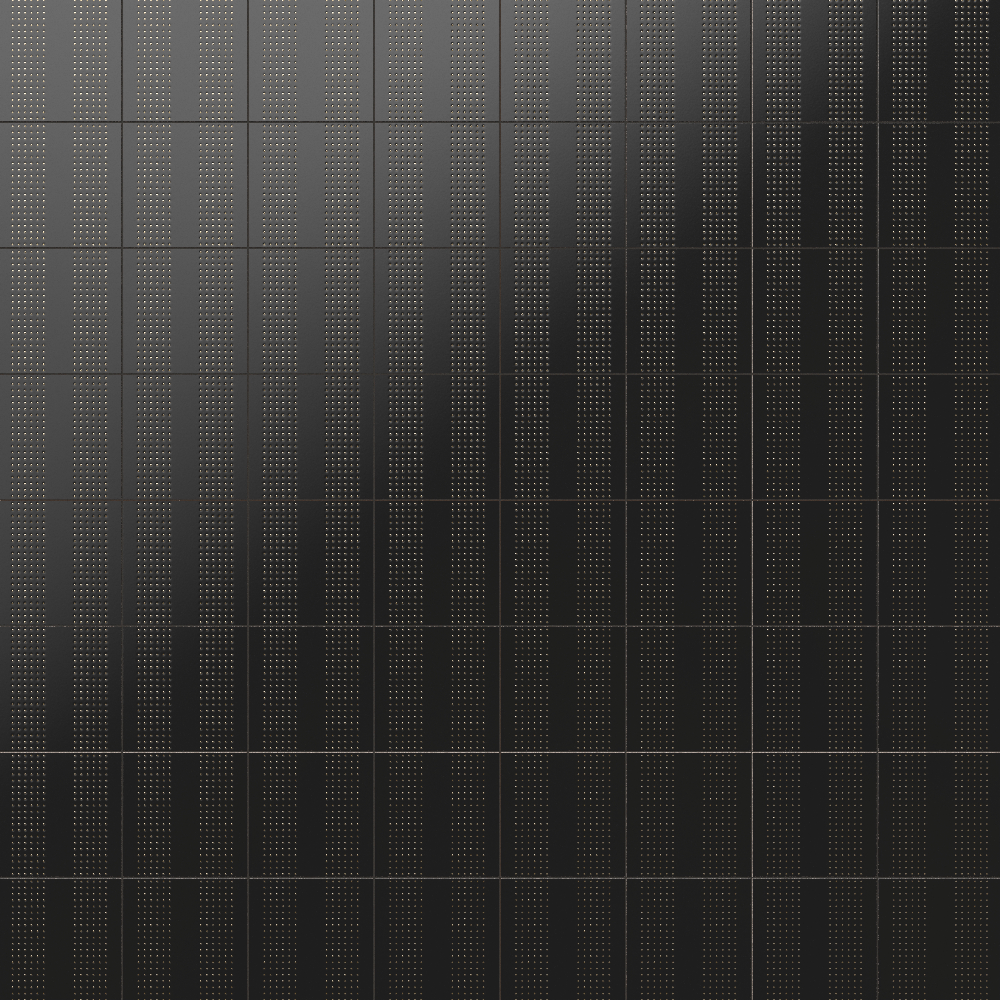 【kittiページ】 Kira 12 x 12 Satin Ceramic Tile in Striped Dots Black | Edward Martin