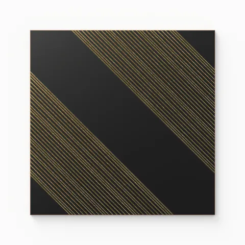 Estelle 12 x 12 Satin Ceramic Tile in Deco 1 Black Gold
