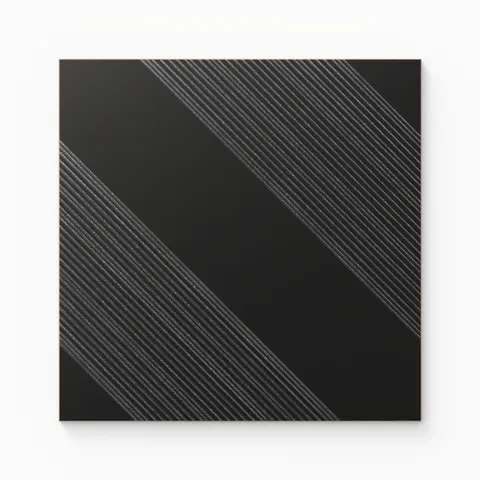 Estelle 12 x 12 Satin Ceramic Tile in Deco 1 Black Silver