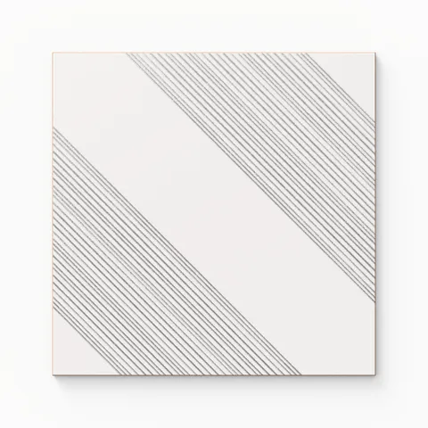 Estelle 12 x 12 Satin Ceramic Tile in Deco 1 White Silver