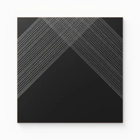 Estelle 12 x 12 Satin Ceramic Tile in Deco 2 Black Silver