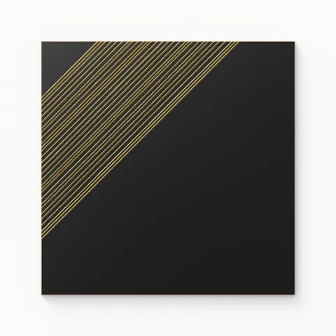 Estelle 12 x 12 Satin Ceramic Tile in Deco 3 Black Gold
