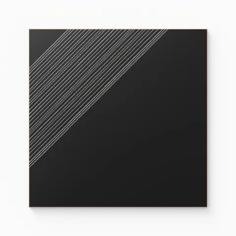 Estelle 12 x 12 Satin Ceramic Tile in Deco 3 Black Silver