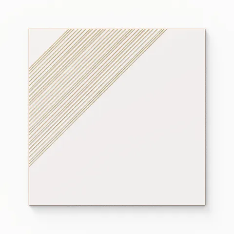 Estelle 12 x 12 Satin Ceramic Tile in Deco 3 White Gold