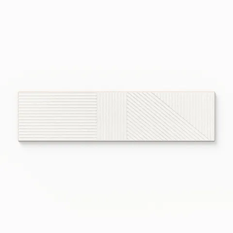 Kinsley 4 x 16 Glossy Ceramic Tile in Branco Deco