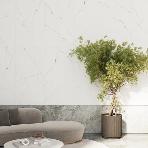 Natalia 24 x 48 Matte Porcelain Tile in Calacatta Lincoln