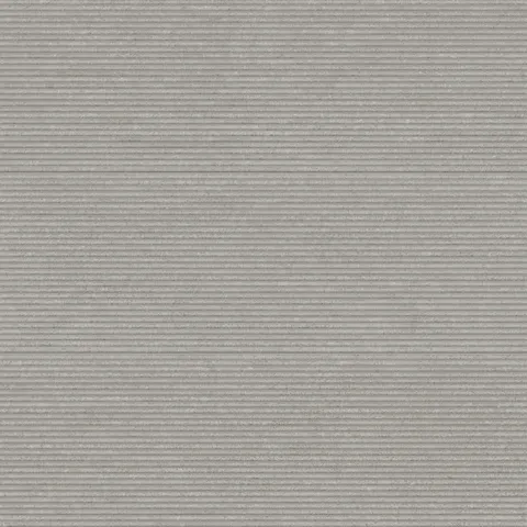 Modern 12x36-inch stone textured porcelain tile in deep graphite gray featuring subtle horizontal grooves, perfect for contemporary interiors