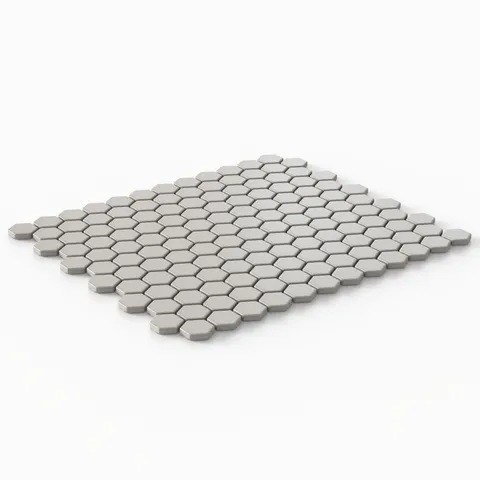 Levi 12 x 12 Matte Porcelain 1 x 1 Hexagon Mosaic Tile in Grey