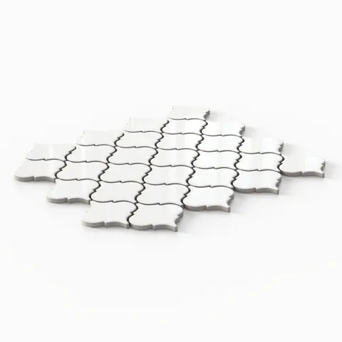 Mabel 12 x 12 Glossy Porcelain Lantern Mosaic Tile in White