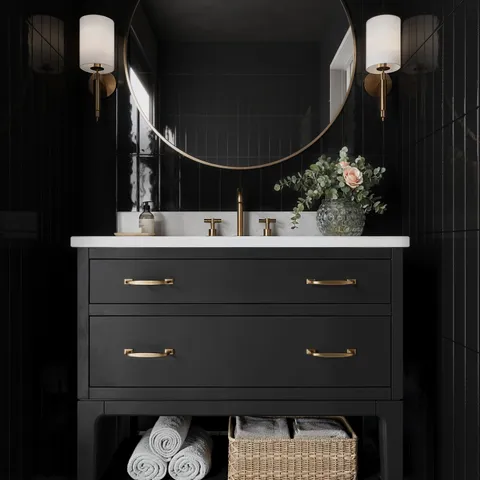 Quinn 12 x 12 Matte Porcelain Pinwheel Mosaic Tile in Black & White Mix Sample