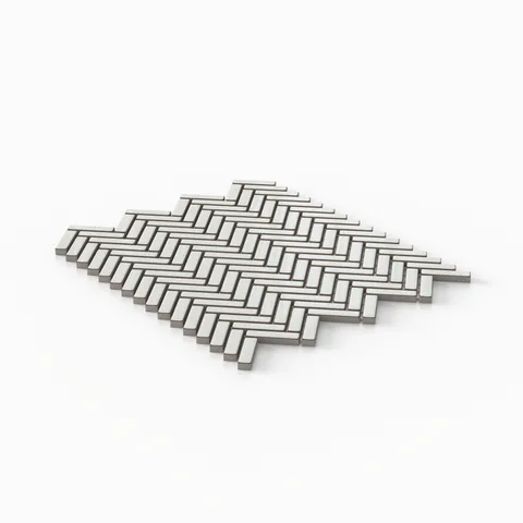 Maggie 12 x 12 Glossy Porcelain Herringbone Mosaic Tile in Off White