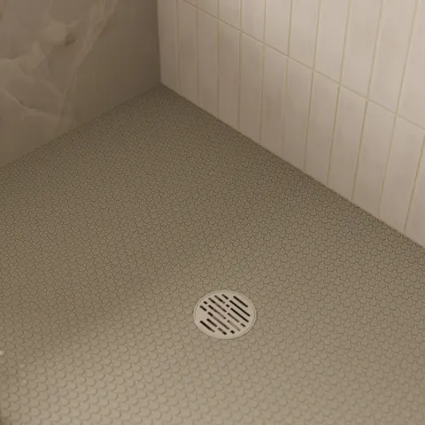 Ariel 12 x 12 Glossy Porcelain Penny Round Mosaic Tile in Sage