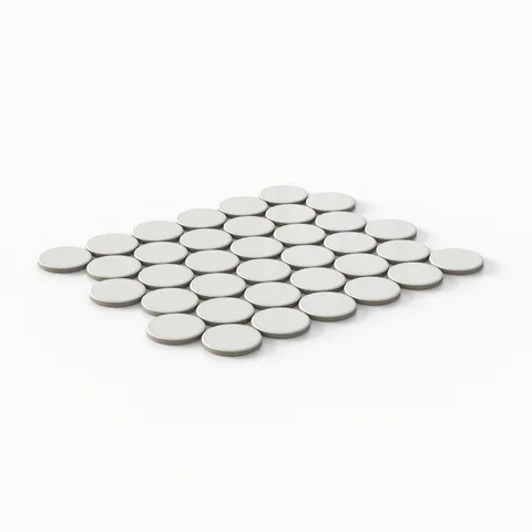 Cece 12 x 12 Glossy Porcelain 2" Round Mosaic Tile in White