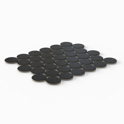 Cece 12 x 12 Matte Porcelain 2" Round Mosaic Tile in Black