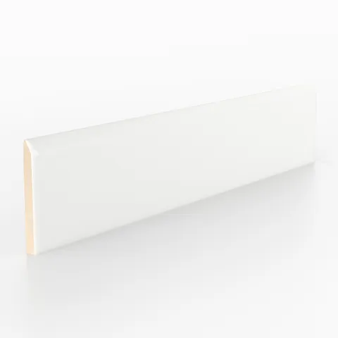 Reagan 2 x 10 Glossy Ceramic Bullnose Tile in Blanco