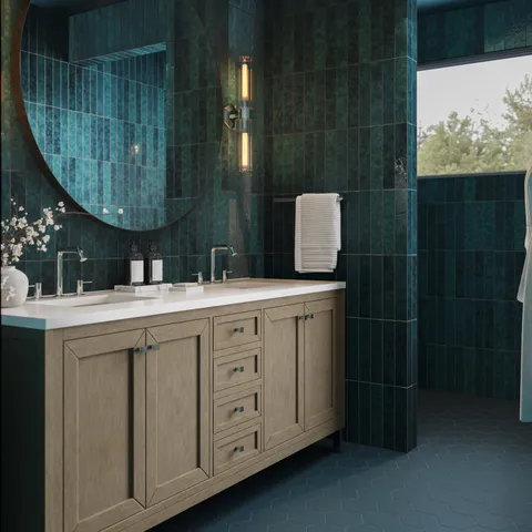 Reagan 5 x 6 Matte Porcelain Hexagon Tile in Teal