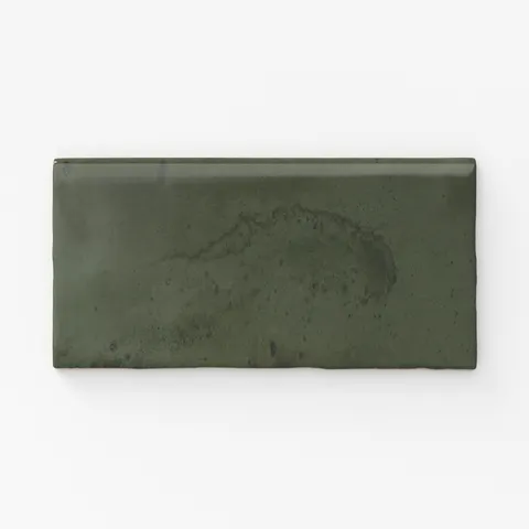 Graham 3 x 6 Bullnose Glossy Ceramic Tile in Moss