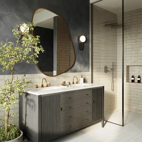Graham 3 x 6 Bullnose Glossy Ceramic Tile in Mushroom