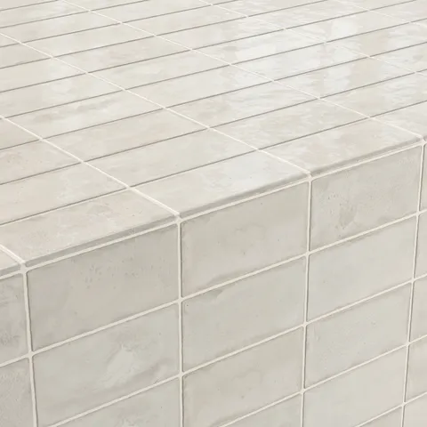 Graham 3 x 6 Bullnose Glossy Ceramic Tile in Off White
