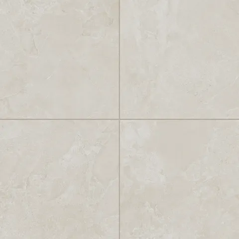 Annalise Sand 24x24 Matte Porcelain Tile featuring a warm beige tone with subtle stone-like veining, perfect for elegant flooring or wall applications.