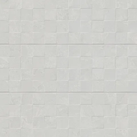 Annalise Fog 12x36 Deco Matte Tile with a subtle gray tone and textured geometric pattern, perfect for creating a modern interior design.