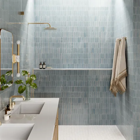 Miley 4.5 x 9.1 Glossy Porcelain Tile in Water