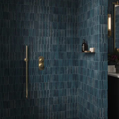 Miley 4.5 x 9.1 Glossy Porcelain Tile in Indigo