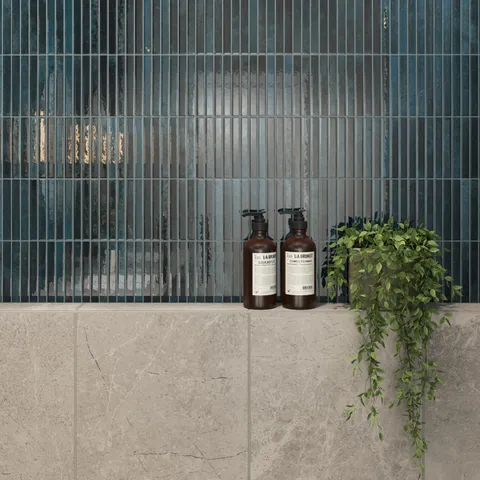 Miley 4.5 x 9.1 Glossy Porcelain Tile in Indigo