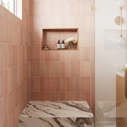 Ellie 2.5 x 8 Matte Ceramic Tile in Blush