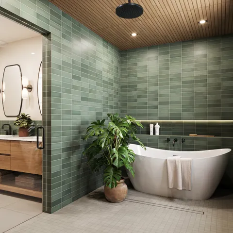 Ellie 2.5 x 8 Matte Ceramic Tile in Moss