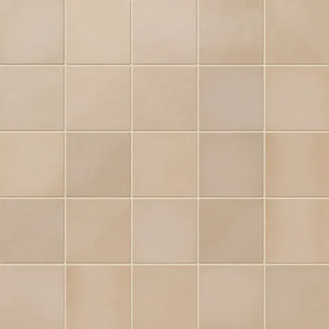 Warm beige 5x5 matte ceramic tiles featuring subtle tonal variations, perfect for creating cozy and inviting spaces