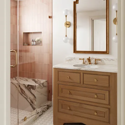 Ellie 2.5 x 8 Bullnose Matte Porcelain Tile in Blush