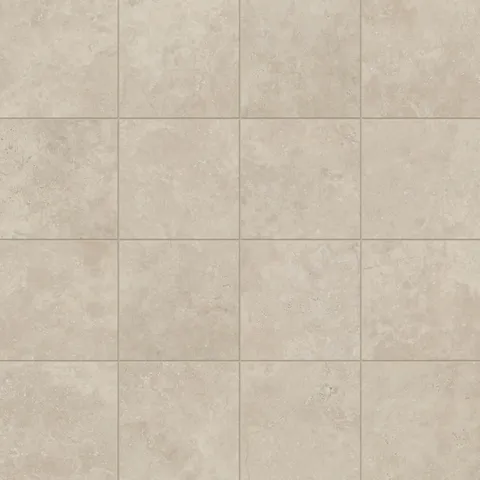 Leona 12x12 matte porcelain tile in Marfil, featuring a soft beige tone with subtle texture for a classic, natural look.