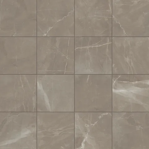 Leona 3x12 matte porcelain bullnose tile in Calacatta, featuring timeless white tones with delicate gray veining details.