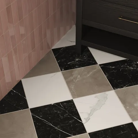 Leona 12 x 12 Matte Porcelain Tile in Nero Marquina