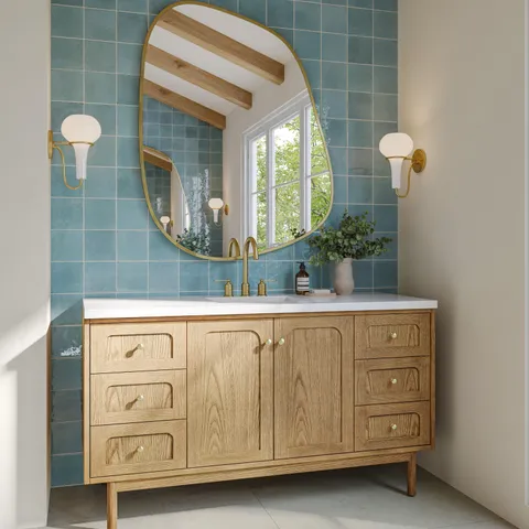 Makenna 6 x 6 Glossy Porcelain Tile in Agua