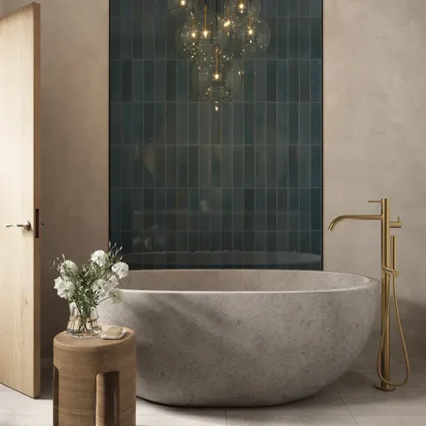 Makenna 3 x 11 Glossy Porcelain Tile in Indigo