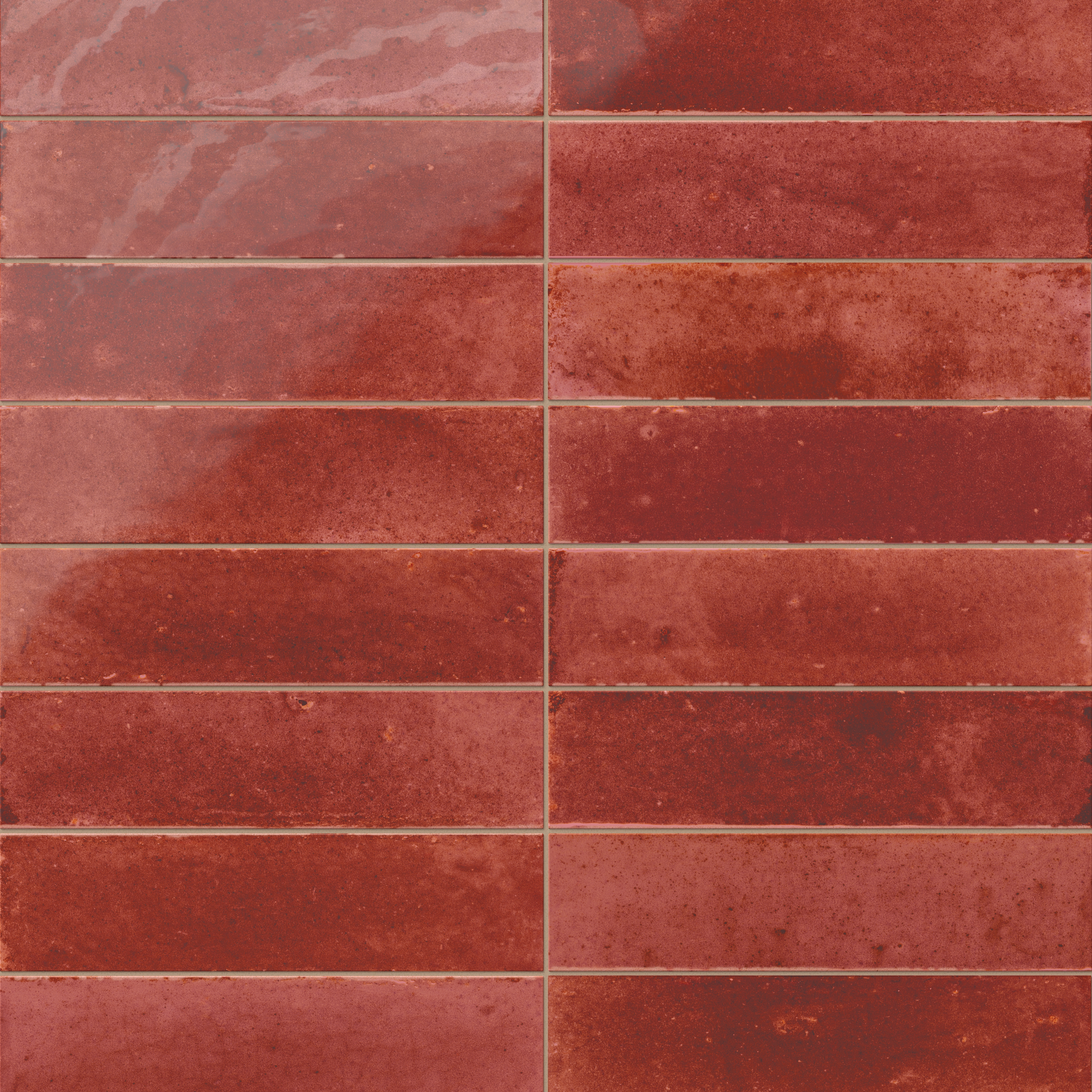Makenna 3 x 11 Glossy Porcelain Tile in Crimson | Edward Martin
