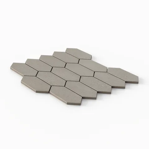 Bryce 2 x 5 Satin Ceramic Picket Mosaic in Greige