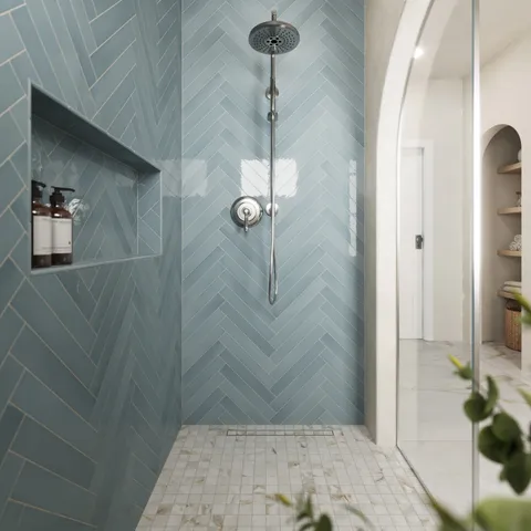 Maisie 0.5 x 8 Jolly Glossy Porcelain Tile in Ocean