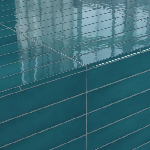 Maisie 0.5 x 8 Jolly Glossy Porcelain Tile in Peacock